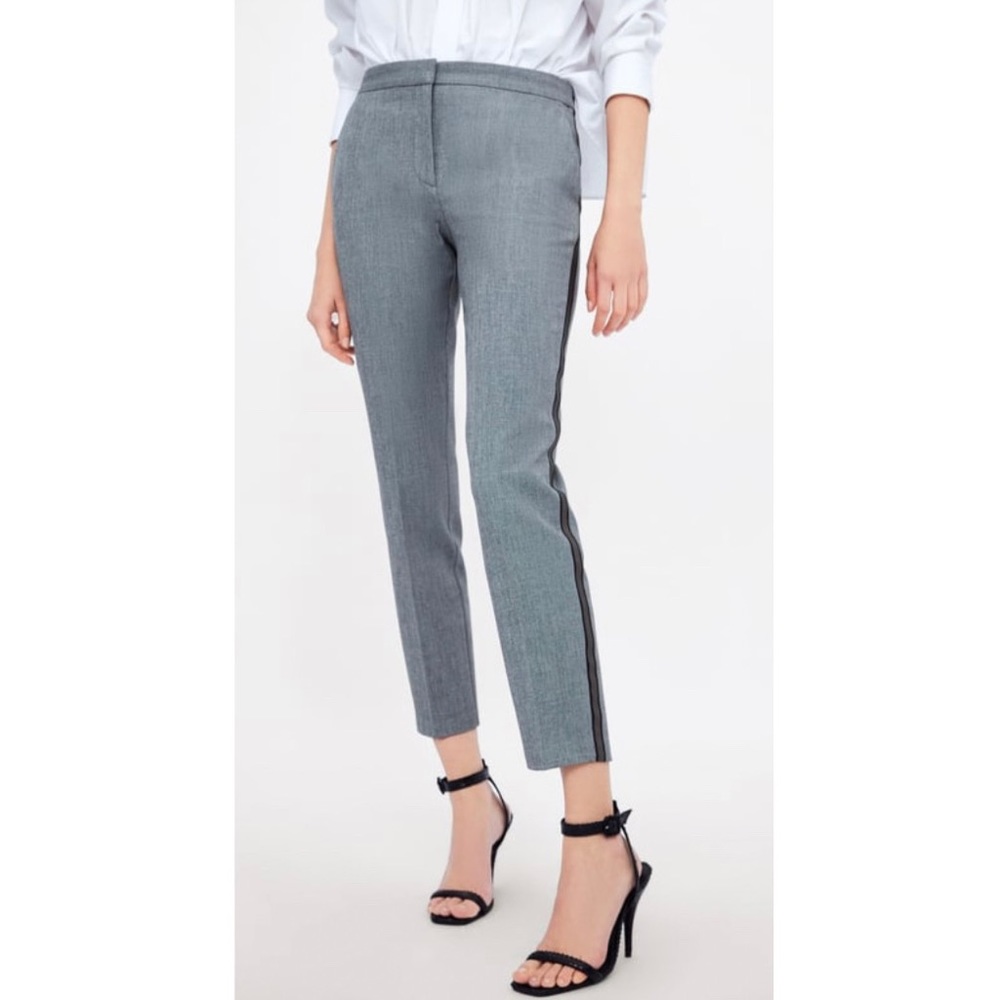 ZARA Gray Jogging Pants with Side Stripe